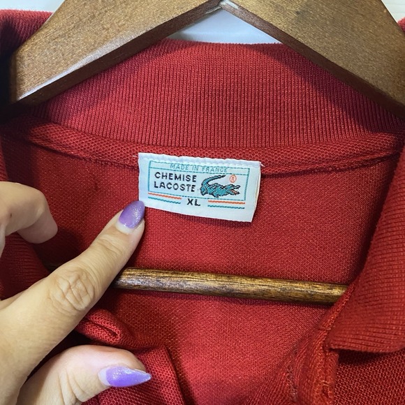 Lacoste Polo Shirt Top Collared Red Short Sleeve Men's XL - Picture 4 of 4